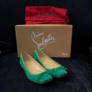Christian Louboutin Green Ballet Flats